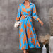 Color-Women Clothing Autumn Printed Long Sleeve Midi Dress-Fancey Boutique