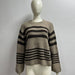 Striped Contrast Color Knitwear Casual All Matching Tops Pullover Women-Khaki-Fancey Boutique