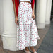 Floral Skirt Spring Elegant High Waist A line Fishtail Cherry Print Skirt-Fancey Boutique