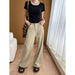 Spring Limited Washed Distressed Wide Leg Mopping Jeans Slimming Early Spring-Khaki beige-Fancey Boutique