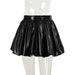 Leather Bud Bubble Skirt Women Street Sexy Sexy Short Skirt-Black-Fancey Boutique