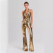 Summer High End Elegant Sequined Light Luxury Halter Jumpsuit Cocktail Host Annual Meeting Performance Dress for Women-Fancey Boutique