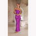 Color-Purple-Summer Bright Silk Bandeau Sexy Maxi Dress-Fancey Boutique