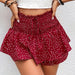 Color-Burgundy-Summer Women Clothing Casual Pants Waist Tight Floral Shorts-Fancey Boutique