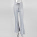 Summer Pleated Casual Trousers Solid Color Low Waist Slim Fit Slimming Bootcut Pants Children-Light Gray-Fancey Boutique