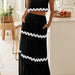 Women Clothing Lace Collage Sleeveless Short Vest High Waist Long Skirt Set-Black-Fancey Boutique