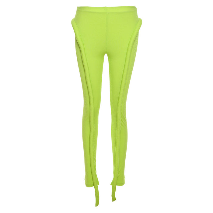 Color-Green-Summer Women Clothing Fluorescent Color High Waist Hip Lift Tight Exercise Casual Pants Women-Fancey Boutique