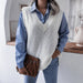 Color-White-Autumn Winter V-neck Casual Loose Knitted Sweater Vest Jacket Women Clothing-Fancey Boutique