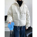 Color-Almond White-Stand Collar Short down Jacket Women Small White Duck down Coat-Fancey Boutique