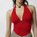 Color-Red-Women Clothing Summer Halter Top Sexy Sexy Slim Fit Short Inner Small Vest Women-Fancey Boutique