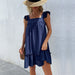 Color-Purplish blue-Women Clothing Holiday Beach Dress Short Loose Strap Dress-Fancey Boutique