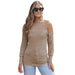Color-Khaki-Fall Solid Color Pullover Long Sleeve Top Women Thin All Matching Slim Fit Slimming Bottoming Shirt Women-Fancey Boutique