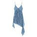 Color-Multi-Summer Women Blue Small Pleated Asymmetric Dress-Fancey Boutique