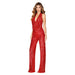 Color-Red-Summer Jumpsuit Women Sleeveless Halter Sequined Jumpsuit Women-Fancey Boutique