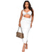 Color-White-Sexy Sleeveless Tube Top Solid Color Skirt Set Women Clothing-Fancey Boutique