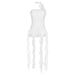 Summer Women Wear Off Shoulder Slim Fit Tassel Tube Top Solid Color All Matching Vest-White-Fancey Boutique