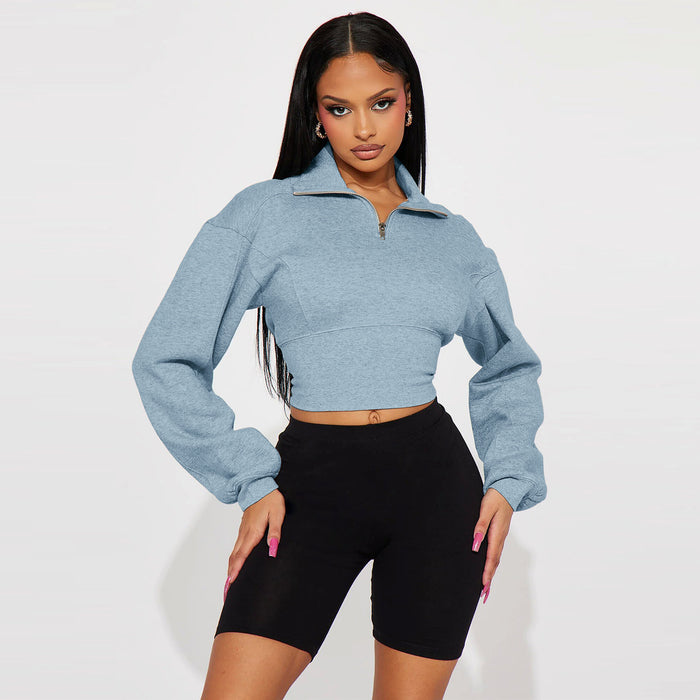 Color-Light Blue-Autumn Winter Women Clothing Solid Color Casual Long Sleeves Sweater-Fancey Boutique