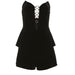 Color-Black-Summer Women Clothing V neck Slim Fit Backless Tube Top Low Waist Hip Lifting Casual Shorts Set-Fancey Boutique