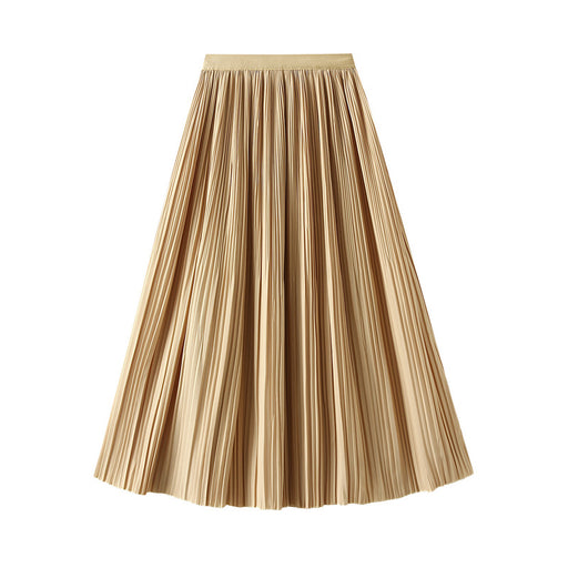 Color-Yellow-Elegant Pleated Skirt Double Pleated Draping Summer Slimming Mid Length Pleated Skirt-Fancey Boutique