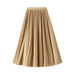 Color-Yellow-Elegant Pleated Skirt Double Pleated Draping Summer Slimming Mid Length Pleated Skirt-Fancey Boutique