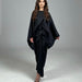 Color-Satin Batwing Sleeve Irregular Asymmetric Long One Step Skirt Two Piece Set Women-Fancey Boutique