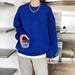 Color-Royal Blue-Fashionable Memory Cotton Sweater Women Spring Autumn Thin Design Loose Idle Air Layer Top-Fancey Boutique