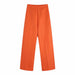 Color-Multi-Straight High Waist Orange Baggy Pants Women-Fancey Boutique