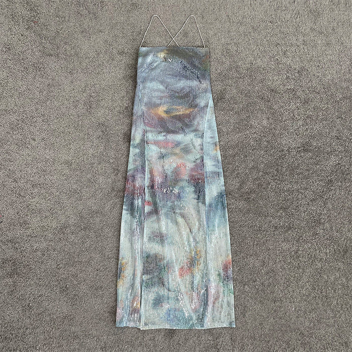 Color-Blue-【MOQ-5 packs】 Sexy Vacation Summer Gray Bottom Floral Sequ Full Embroidery Mermaid Backless Slit High Waist Cami Dress-Fancey Boutique
