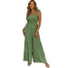 Color-Green-Bandeau Sling Jumpsuit Women Summer Bundle Jumpsuit Sleeveless Waist Women Wide Leg Pants-Fancey Boutique