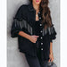 Color-Black-Heavy Industry Chain Rivet Street Single Breasted Coat-Fancey Boutique
