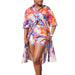 Color-Orange-Casual Printed Long Shirt Shorts Suit Two Piece Set-Fancey Boutique