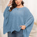 Color-Blue-plus Size Women Tops Women Clothes Autumn Winter Loose Woven Shirt Idle Pullover-Fancey Boutique