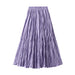 Color-Purple-Light Luxury Streamer Pleated Skirt Women Spring Autumn Swing Slimming Pleated A Line Skirt-Fancey Boutique