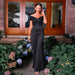 Women Off Shoulder Short Sleeve Slim Waist Slimming Elegant Jumpsuit Evening Dress Women-Fancey Boutique