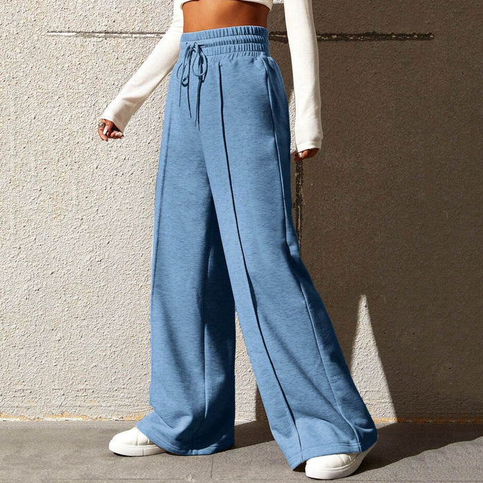 Color-Blue-Fall Sports Pants Women Straight Loose Sweatpants Tide Brand Wide Leg Pants Outdoor Dance Casual Trousers-Fancey Boutique