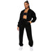 Color-Black-Women Casual Solid Color Zipper Two Piece Set Autumn Winter Set-Fancey Boutique
