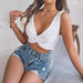 Real Shot Spring Summer Solid Color Knotted Cropped Knitted Sweater Holiday Top Women Clothing-Tank Top-Fancey Boutique