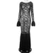 Women Clothing Summer Sexy See through Lace round Neck Tight Lace Fishtail Length Dress-Black-Fancey Boutique