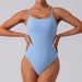 Color-Light Blue-Beauty Back Sexy Strap Base Fitness One Piece Nude Feel Corset Slim Triangle Yoga Jumpsuit-Fancey Boutique