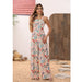 Women Jumpsuit Floral Print Button Wide Leg Jumpsuit-Pink-Fancey Boutique