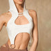 Sexy Top Design Hollow Out Cutout Vest Metal Hooded T shirt-Fancey Boutique