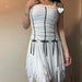 Summer Backless Gauzy Dress Women Hem Irregularly Slimming Square Collar Slip Dress-Fancey Boutique