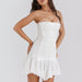 Summer Sexy Women Clothing Sexy Tube Top Lace up Backless Chiffon Stitching Sexy Dress Women-White-Fancey Boutique