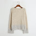 Color-Apricot-Off Neck Thickened Sweater Women Autumn Winter Casual Laid Back Bead Yarn Coat Top-Fancey Boutique
