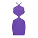 Irregular Asymmetric Summer Women Halter Cross Hollow Out Cutout Backless Dress-Purple-Fancey Boutique