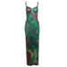 Color-Green-Autumn Winter Women Sexy Strap Backless Slim Fit Retro Printed Dress for Women-Fancey Boutique