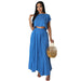 Color-Blue-Women Casual Skirt Women Clothing Skirt Two Piece Set-Fancey Boutique
