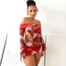 Color-Women Clothing Suit Printed Sexy Off Neck Bell Sleeve Skirt Two Piece Suit-Fancey Boutique