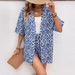 Summer Two Piece Suit Women Trendy All Match Loose Printed Cardigan Casual Suit Women-Blue-Fancey Boutique