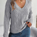 Color-Gray-Autumn Winter Casual Solid Color Twist Long Sleeve Turtleneck Sweater Women Clothing-Fancey Boutique